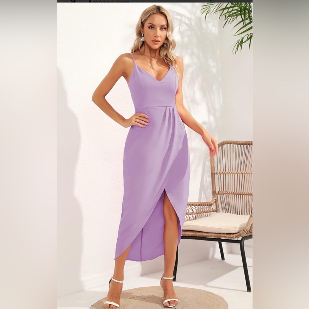 Elegant Lavender Sleeveless Dress